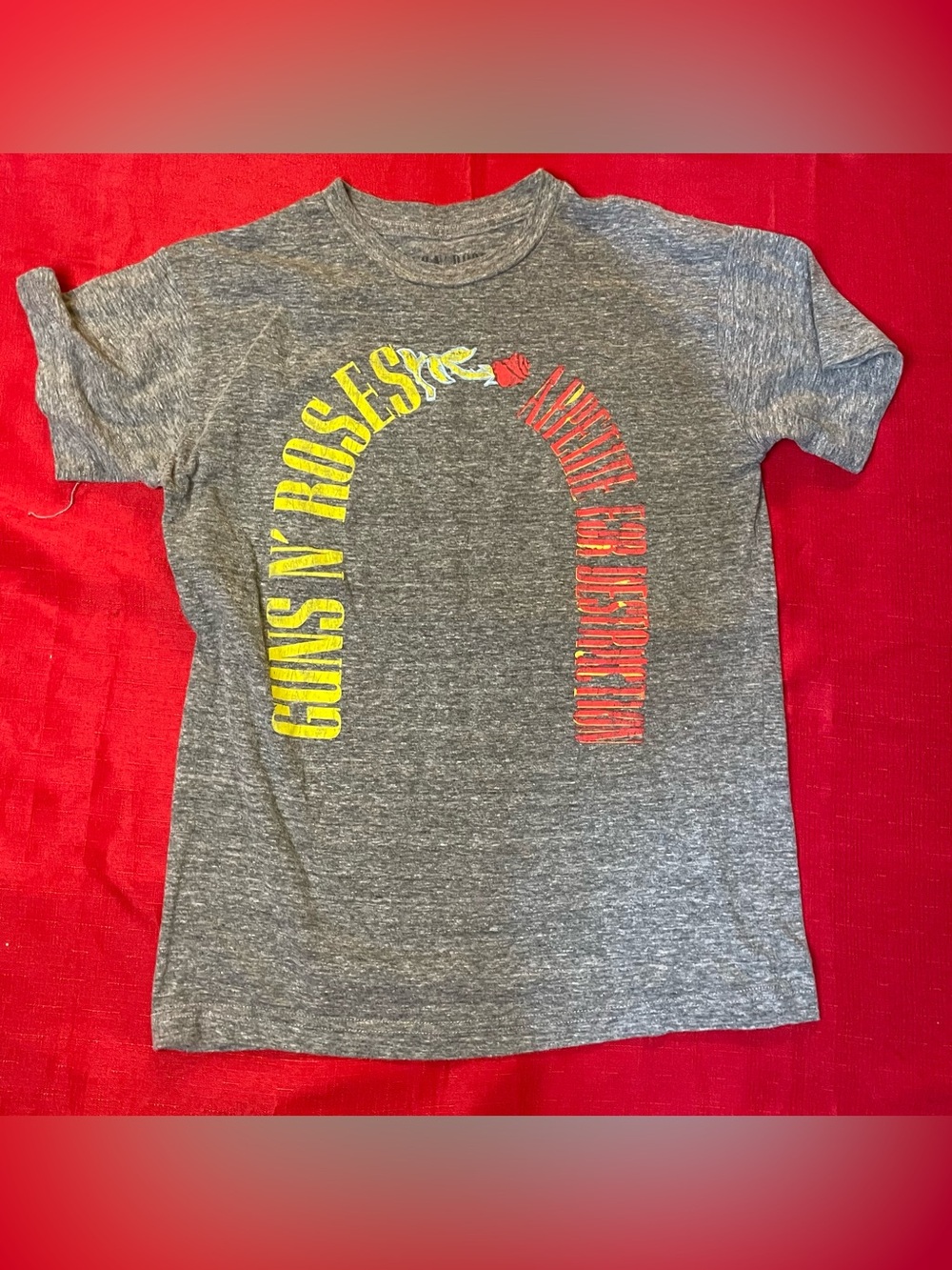 Guns N' Roses Kids Gray Graphic Tee with Yellow & Red Accents